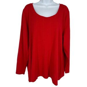 Ava & Viv Long Sleeve Scoop Neck Textured T-Shirt Size 2X